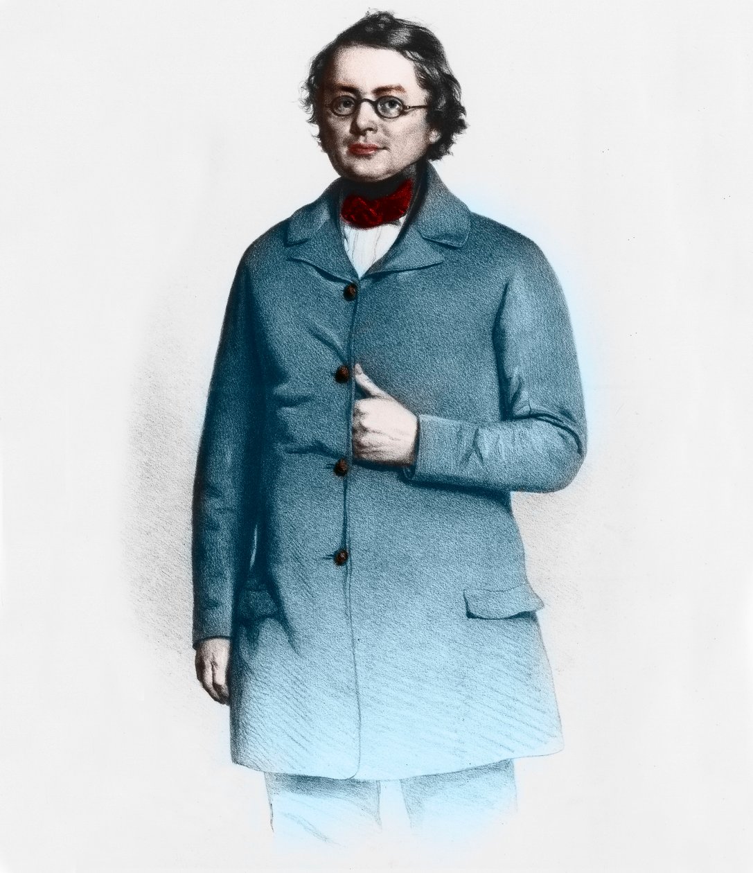 Porträtt av Joseph Skoda (1805-1881), tjeckisk läkare, medicinsk professor och hudläkare. av French School