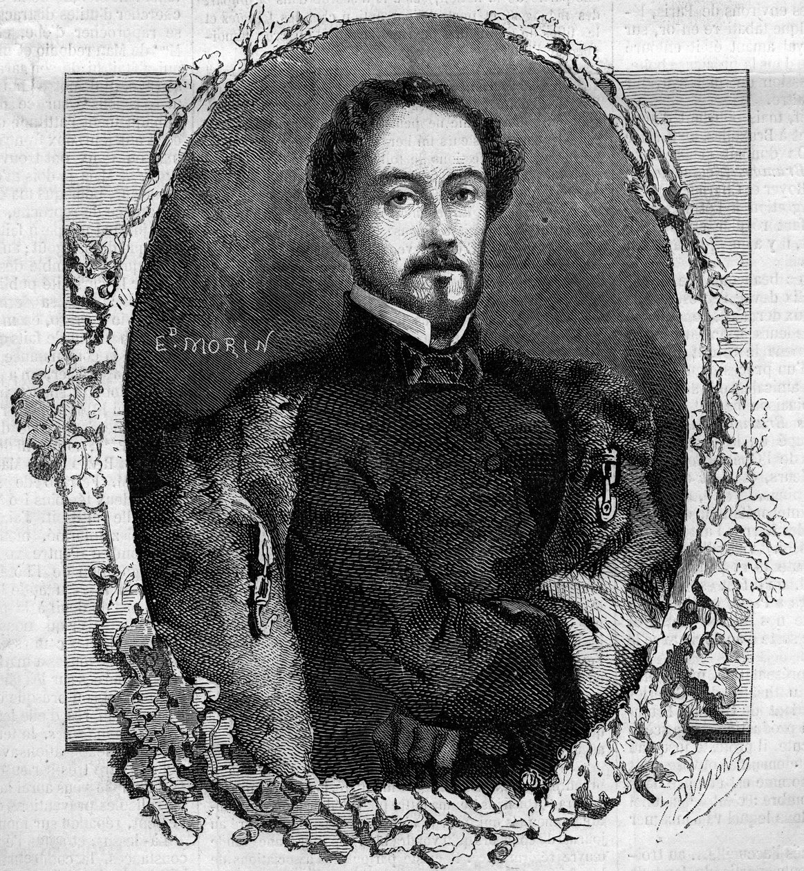 Porträtt av Juan Prim y Prats, greve av Reuss (1814-1870), spansk general och politiker. Gravyr i "" Le Monde Illustré"" nr 151 av 3 maj 1860. av French School