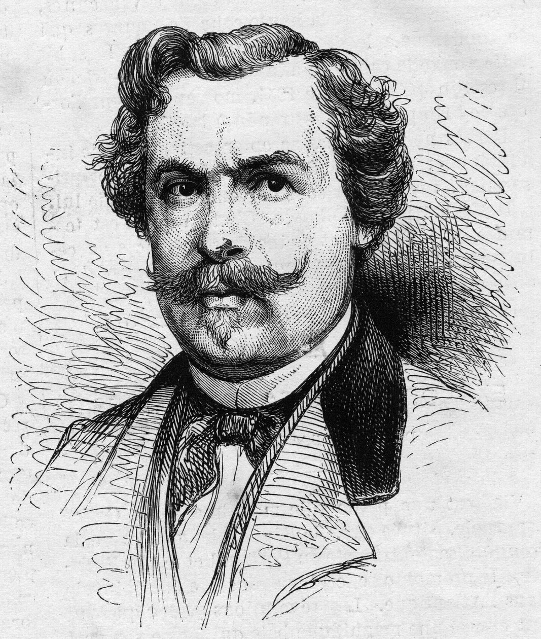 Porträtt av Jules de Goncourt (1830-1870), fransk författare. Gravyr i "" Le Monde Illustré"" nr 690 av 2 juli 1870. av French School
