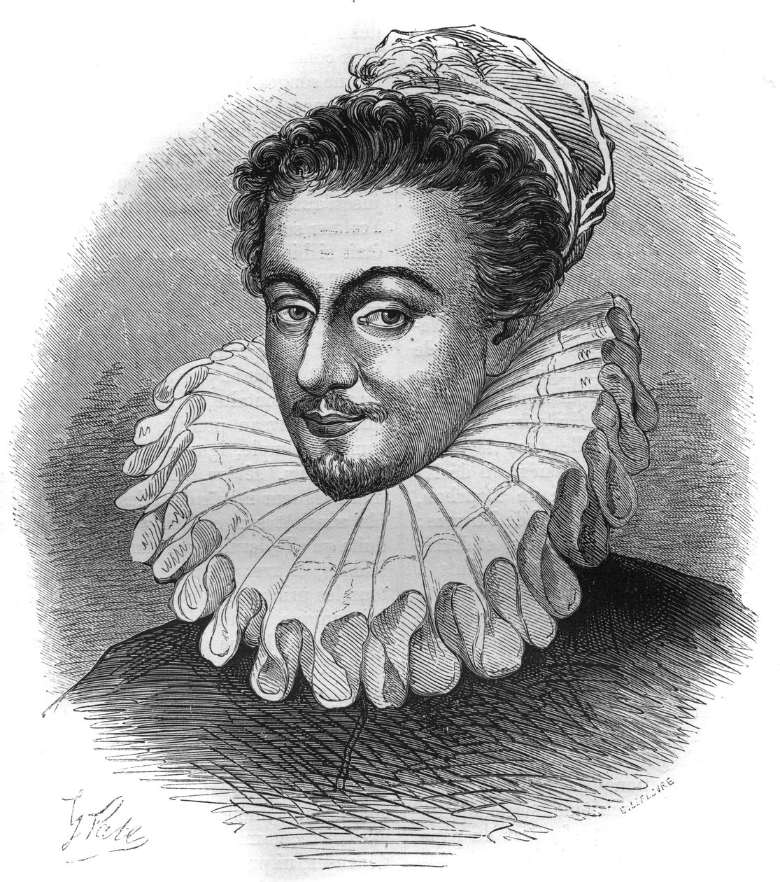 Porträtt av riddare Carre, Englands ambassadör nära Sixte V (Felice Peretti av French School
