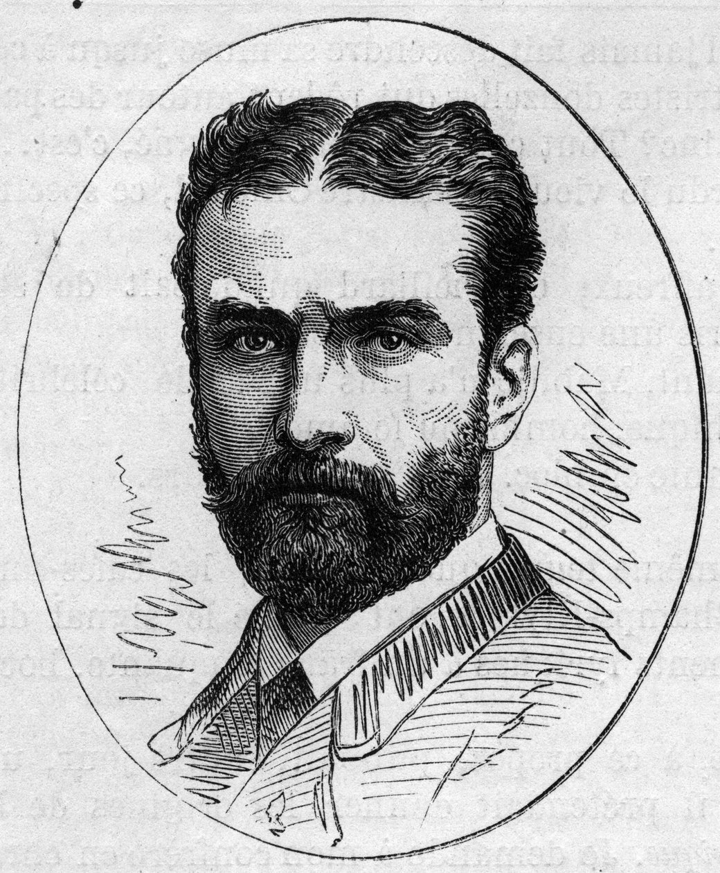 Porträtt av Leon Bonnat (1833-1822), fransk målare. Gravyr i "" Le Monde Illustré"" nr 890 av 2 maj 1874. av French School