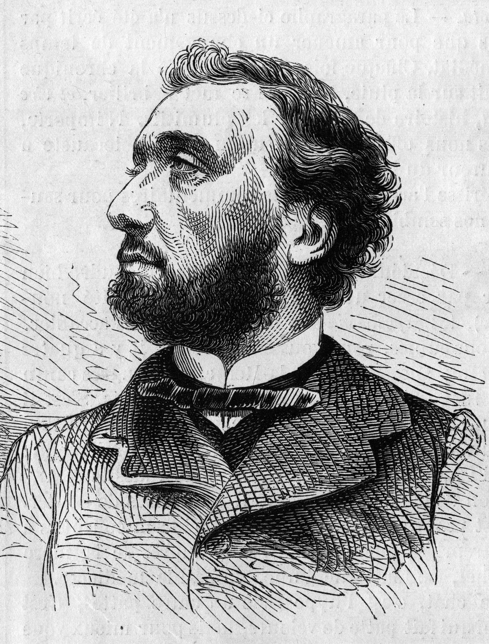 Porträtt av Leon Gambetta (1838-1882), fransk politiker. Gravyr i "" Den illustrerade världen"" nr 634 av 5 juni av French School