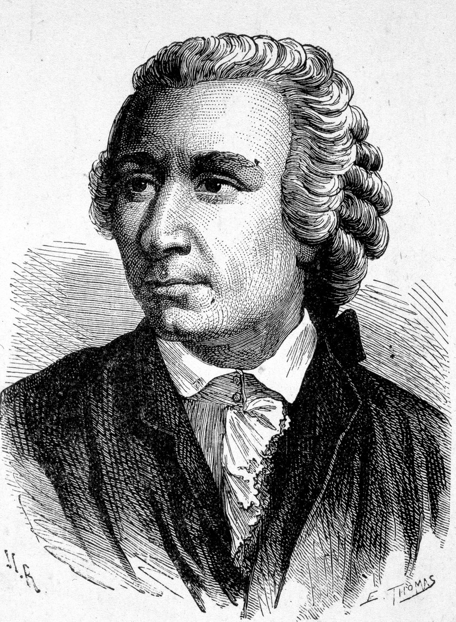 Porträtt av Léon (Leonhard) Euler (1707 - 1783), schweizisk matematiker - i "" Vetenskapens album; berömda vetenskapsmän; Stora upptäckter””” 1896. av French School
