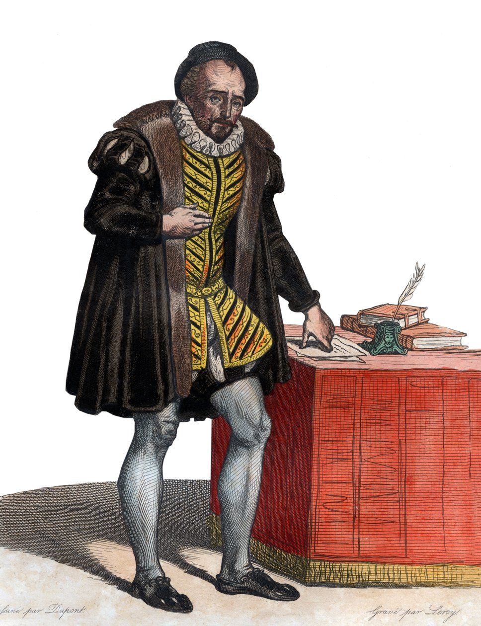 Porträtt av Lord Michel Eyquem de Montaigne (1533-1592), fransk författare. av French School