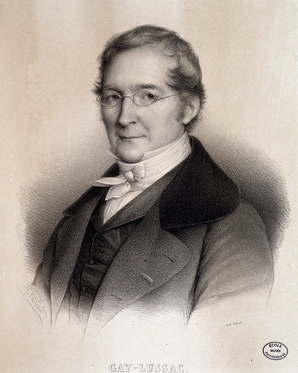 Porträtt av Louis-Joseph Gay-Lussac (Louis Joseph Gay Lussac) (1778 - 1850), fransk kemist och fysiker. Gravyr från 1800-talet. Biblioteket vid Ecole Polytechnique, Paris av French School