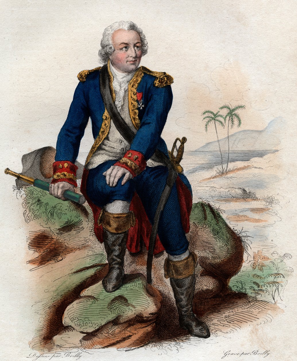 Porträtt av Louis Antoine, Comte de Bougainville (1729-1811), fransk amiral och upptäcktsresande. av French School