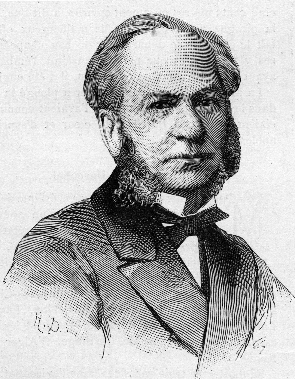 Porträtt av Louis Brandus (deceded 1887) berömd musikalisk förläggare på 1800-talet. av French School