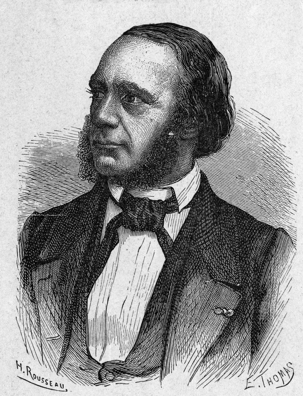 Porträtt av Louis Breguet (1804 - 1883), urmakare och uppfinnare av telegrafiapparater - i "" Album de la Science; berömda vetenskapsmän; Stora upptäckter””” 1896. av French School