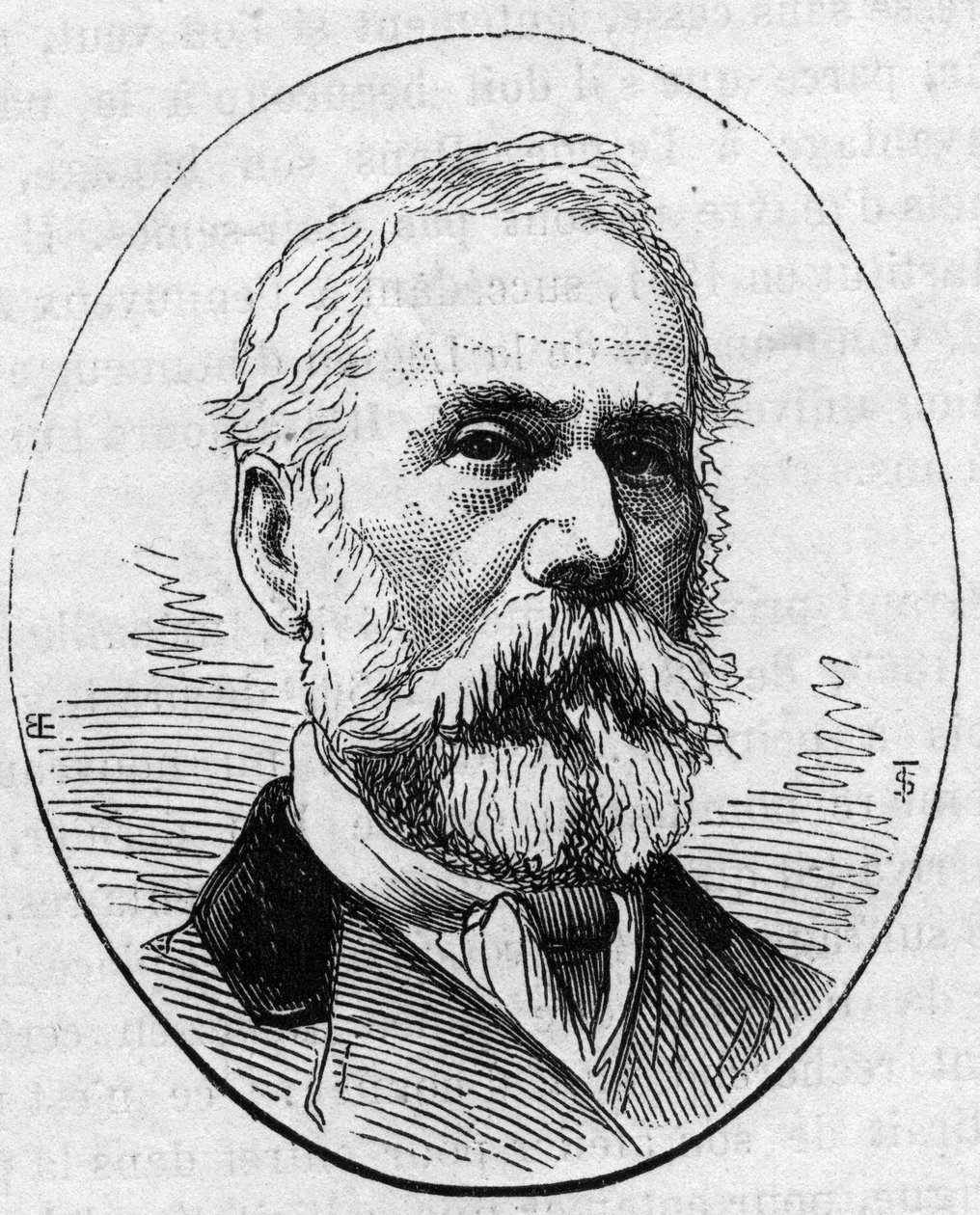 Porträtt av Louis Francois (?) (1814-1888), fransk gravör. Gravyr i "" Le Monde Illustré"" nr 890 av 2 maj 1874. av French School