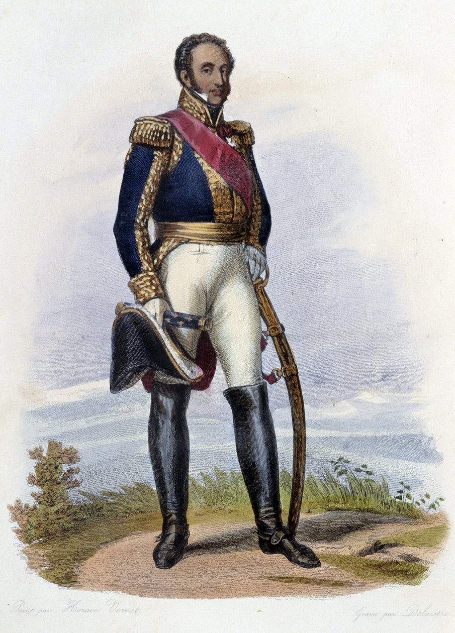 Porträtt av Louis Gabriel (Louis-Gabriel) Suchet (1770-1826), marskalk av Frankrike. i Ed. Mennechet, ""The French Plutarch"" av French School