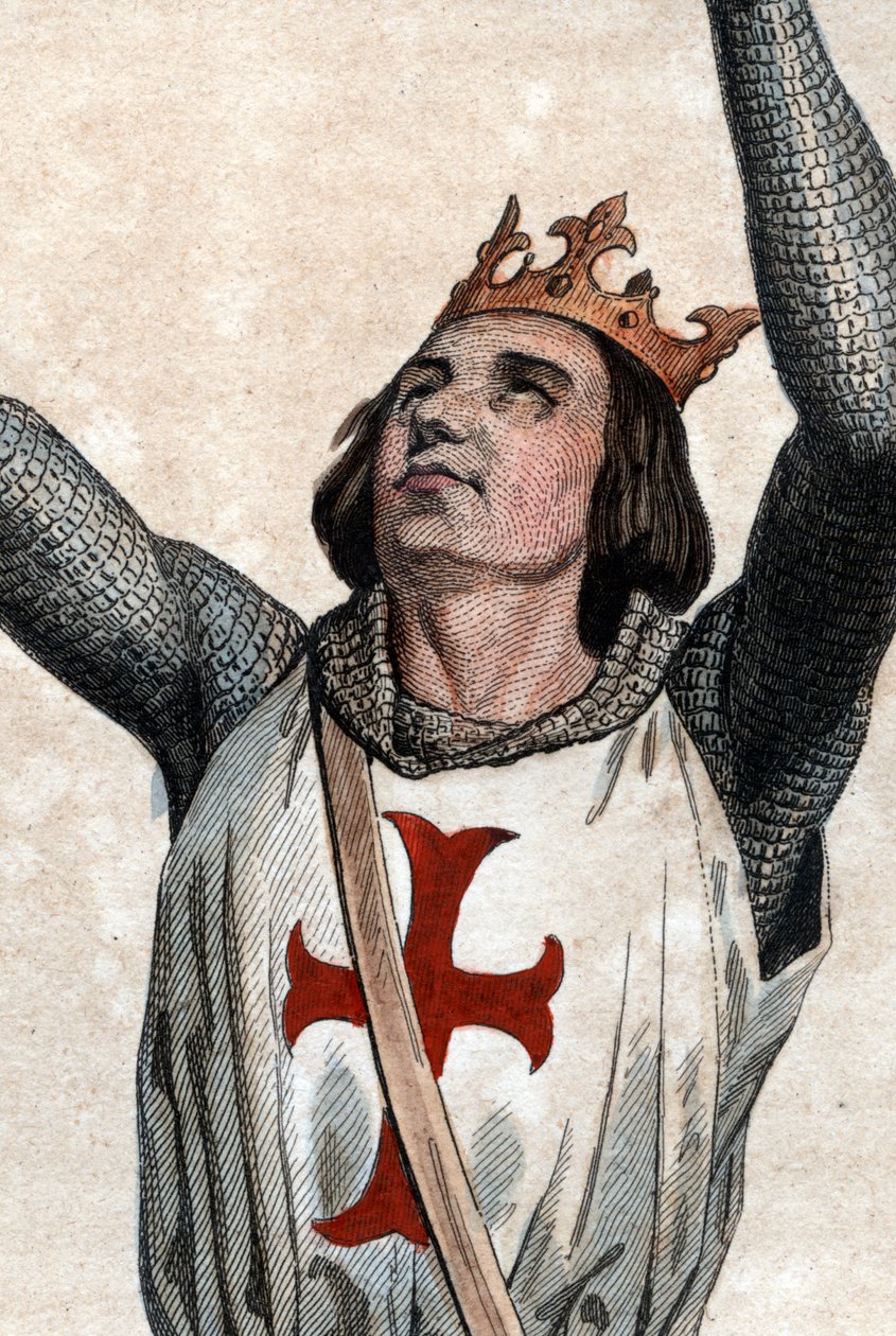 Porträtt av Ludvig IX av Frankrike (Saint Louis) (1214-1270), kung av Frankrike. av French School