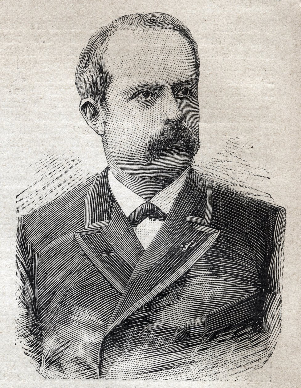 Porträtt av Louis Lepine (1846-1933), prefekt i Paris, i "Le Petit Parisien"" den 23/07/1893 (gravyr) av French School
