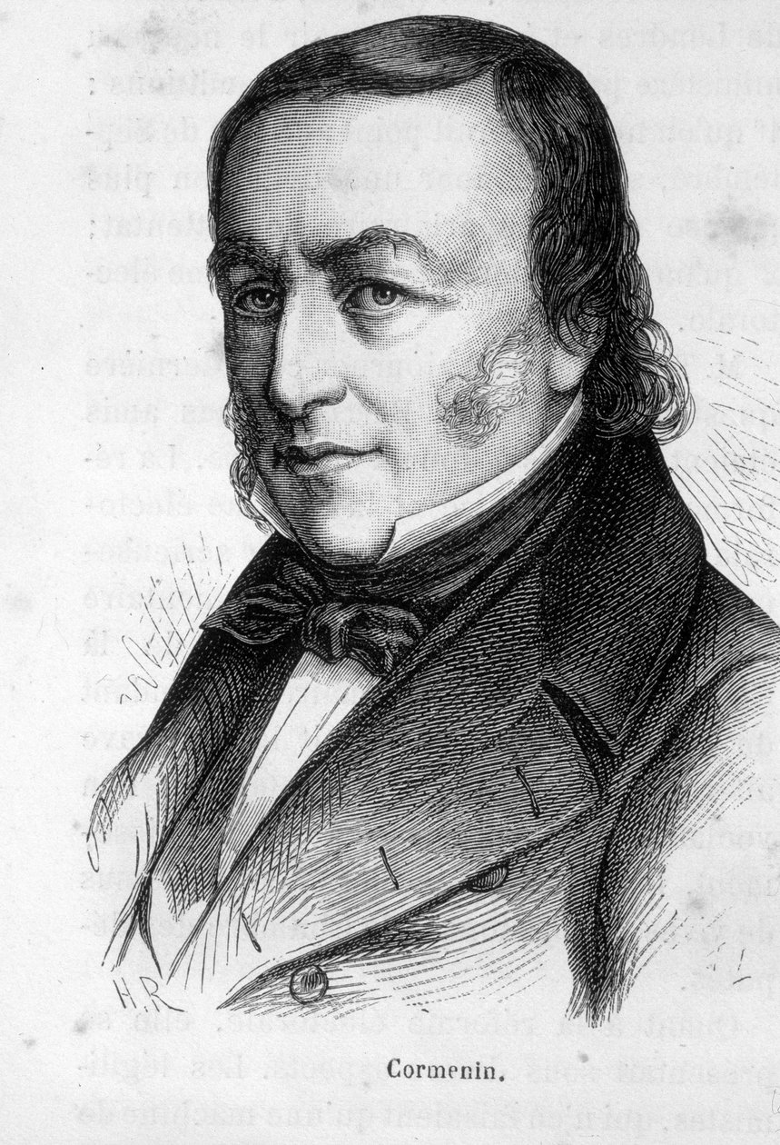 Porträtt av Louis Marie de La Haye Viscount de Cormenin av French School