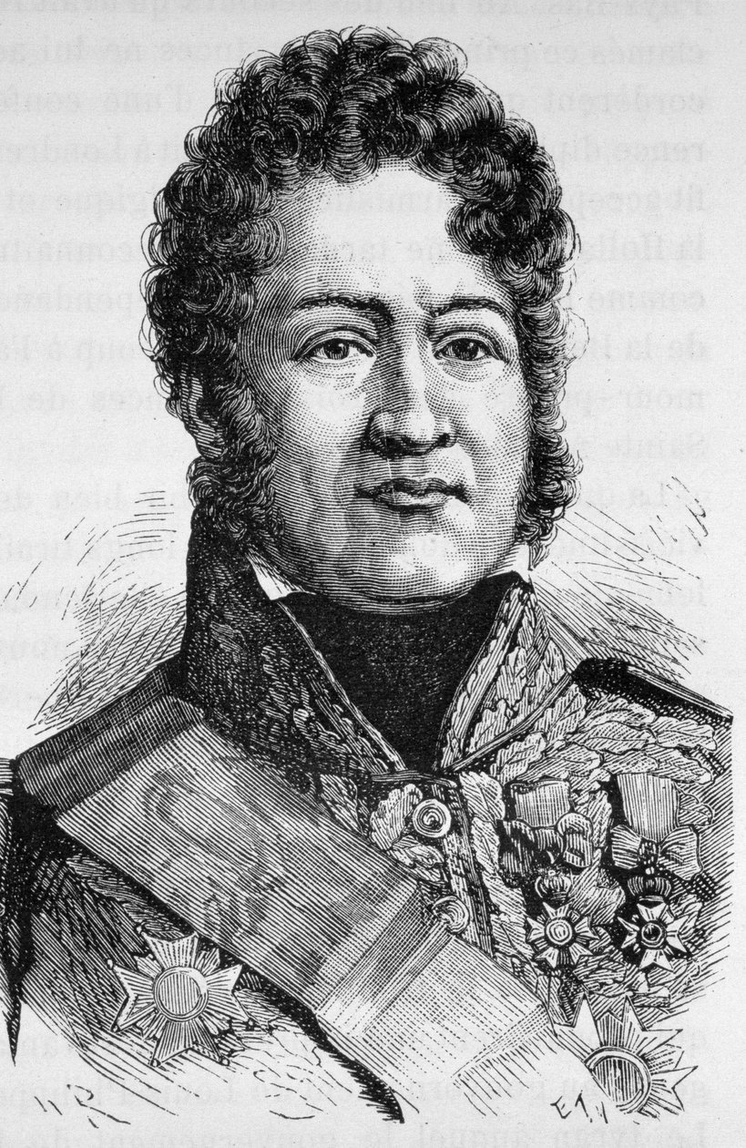 Porträtt av Louis Philippe I (1773 - 1850) - i "" The History of France"" av Henri Martin av French School