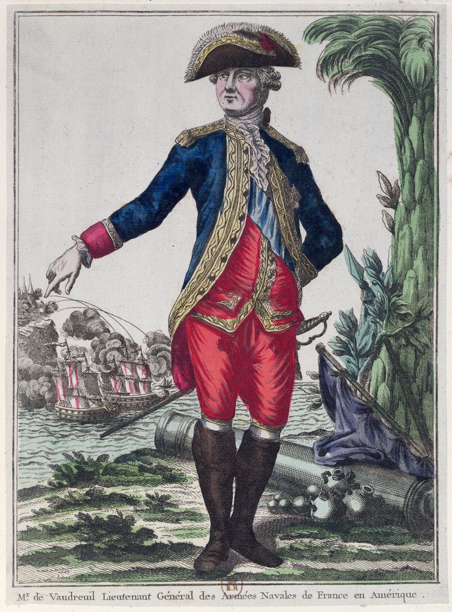 Porträtt av Louis Philippe de Rigaud (1723-1802) greve av Vaudreuil, ca 1780 av French School