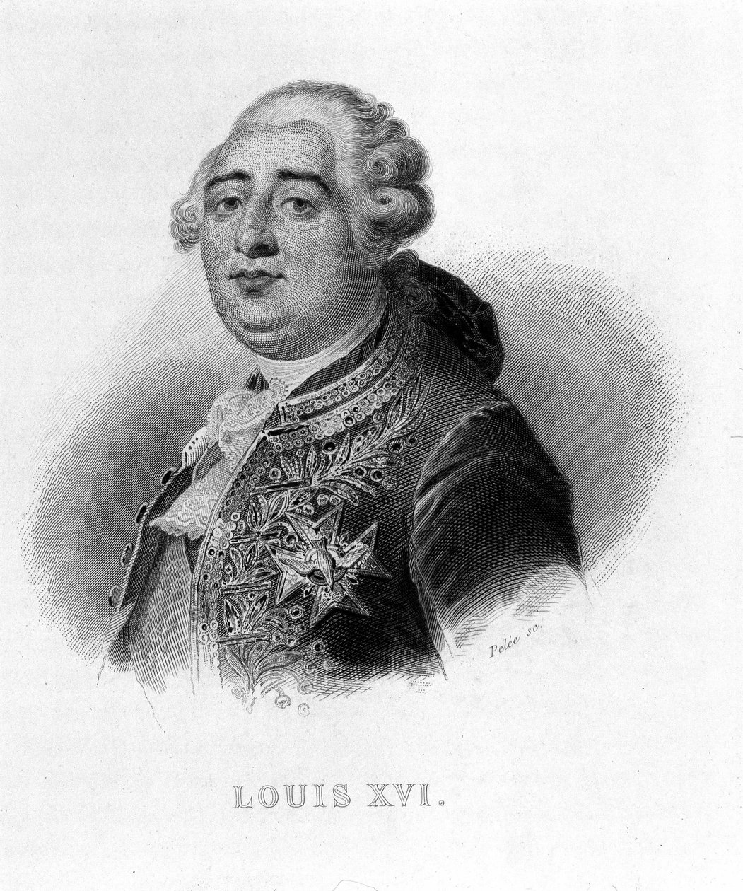 Porträtt av Ludvig XVI - i "" Revolution francaise"" av Thiers. 1800-talet av French School