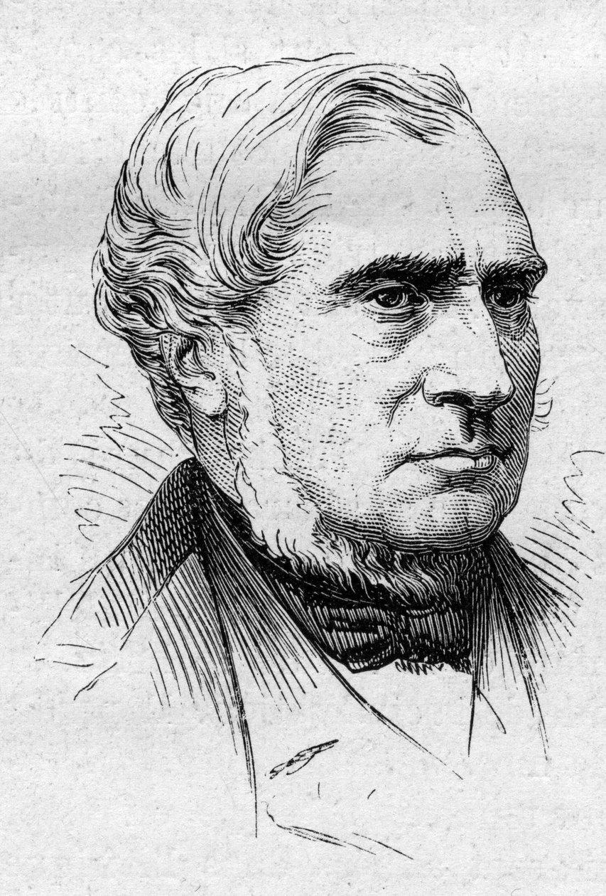 Porträtt av Louis de Carne (1804-1876), fransk politiker och akademiker. Gravyr i "" Le Monde Illustré"" nr 883 av 14 mars 1874. av French School