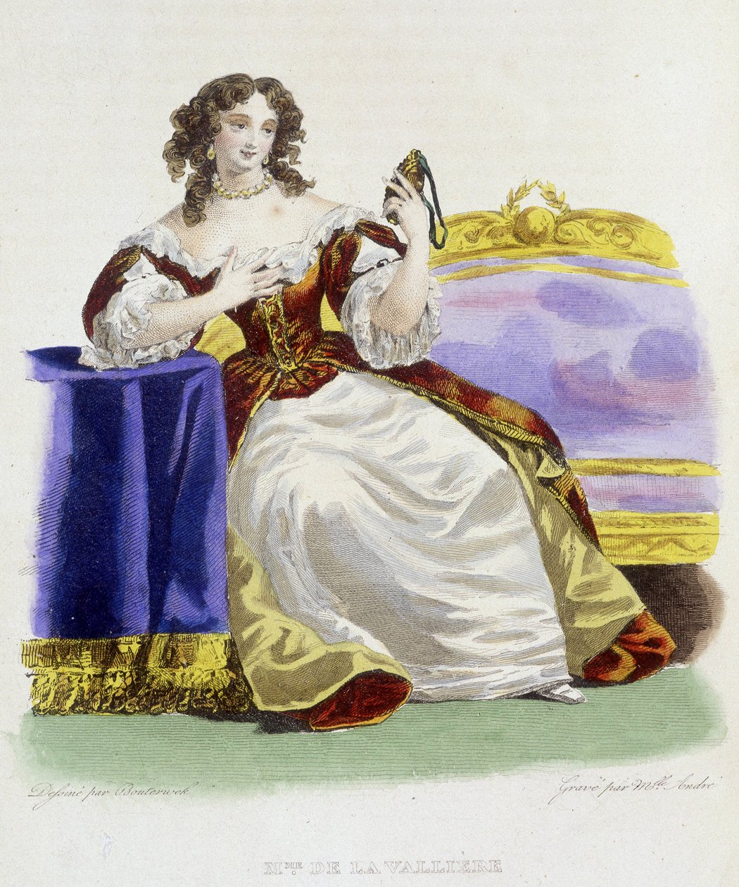 Porträtt av Louise Françoise de la Valliére (1644 - 1710). av French School