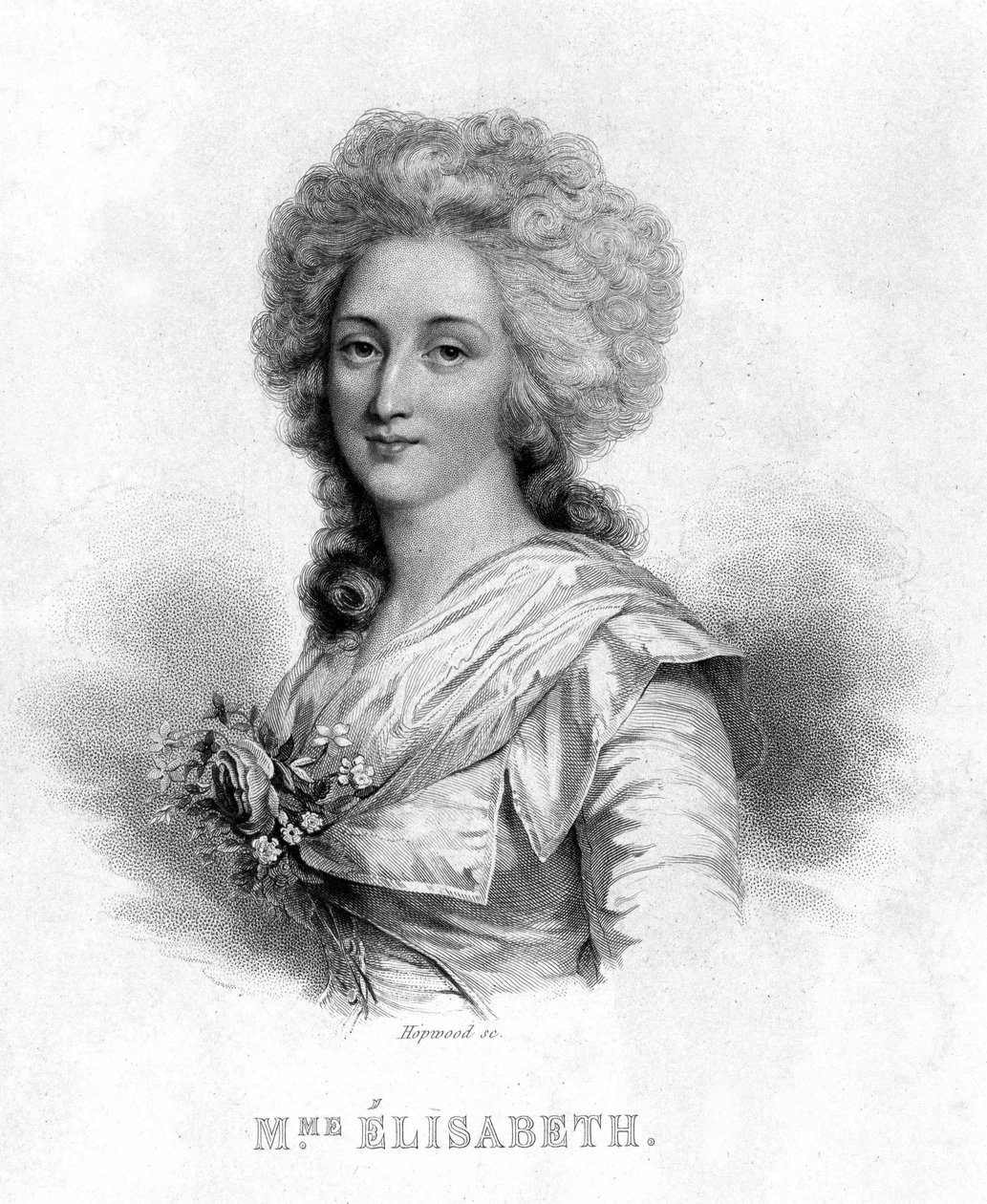 Porträtt av Madame Elisabeth - i "" Revolution francaise"" av Thiers. 1800-talet av French School