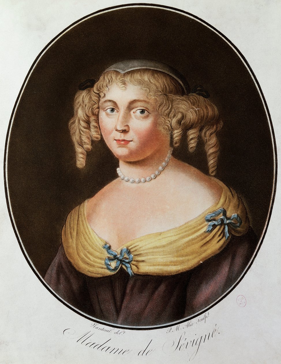 Porträtt av Madame de Sevigne av French School