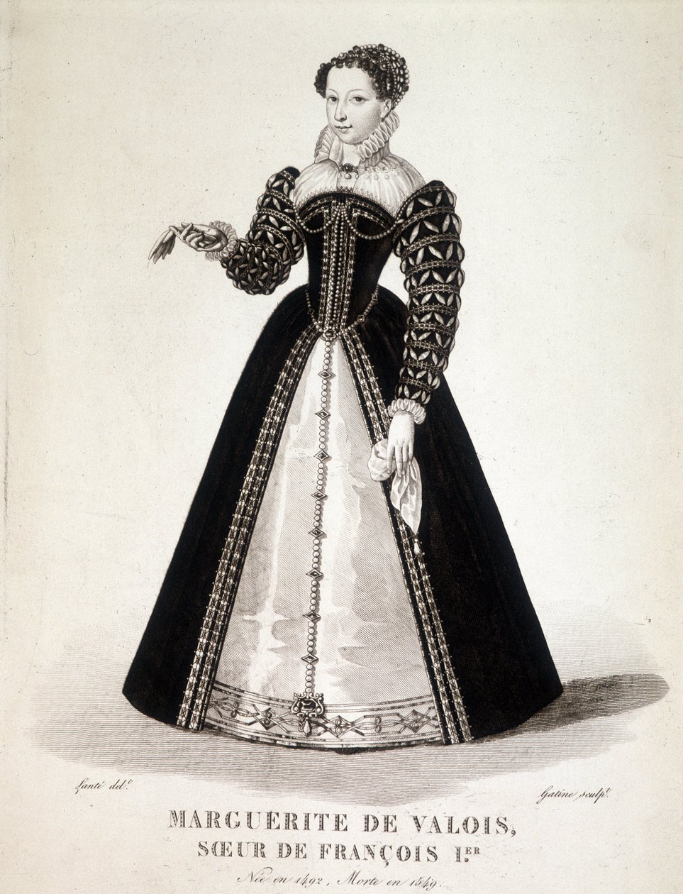 Porträtt av Margareta av Navarra (1492-1549) Drottning av Navarra och poetinna - 1800-talet av French School