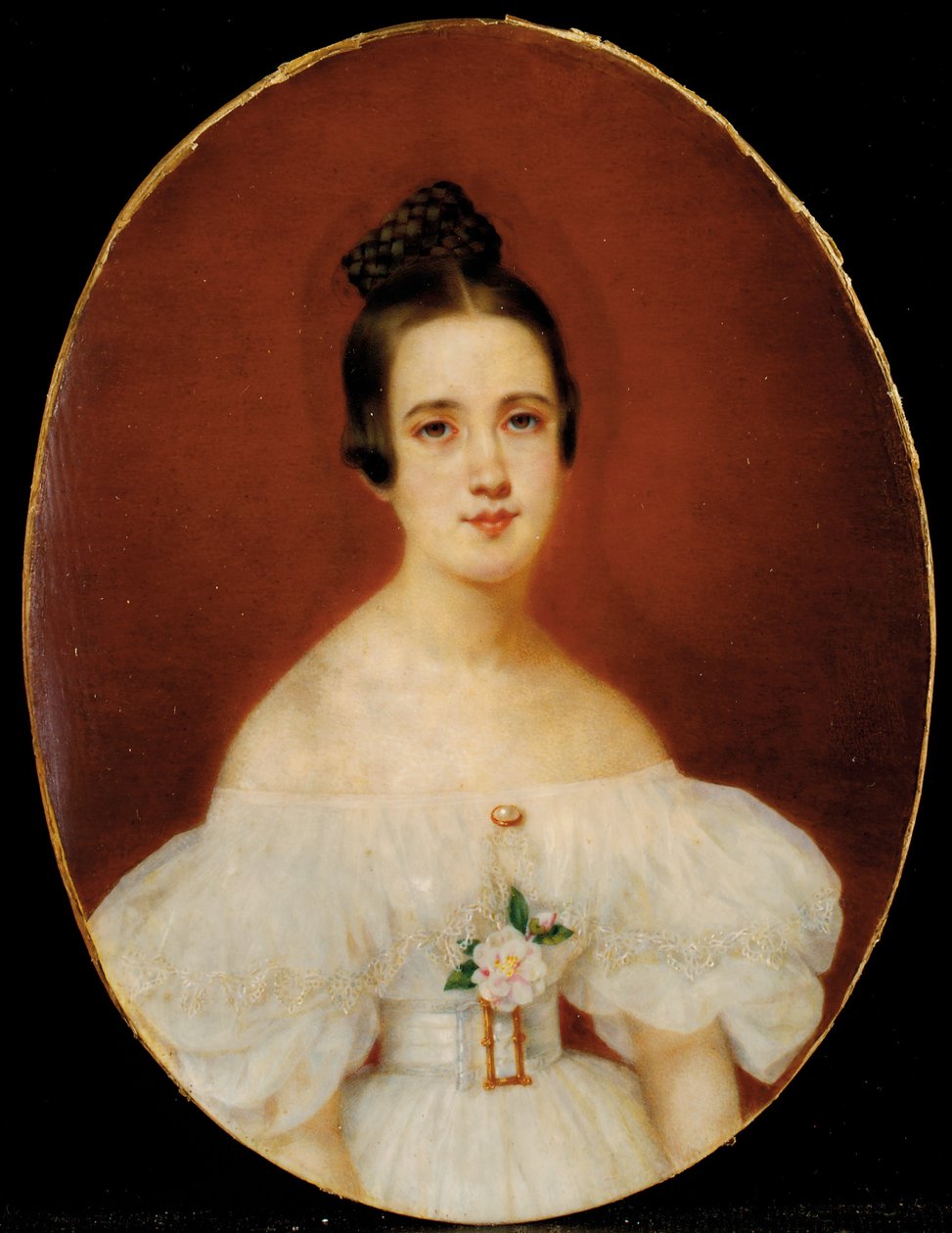 Porträtt av Marie-Célestine De Gas, mor till Edgar Degas, ca 1832-34 av French School