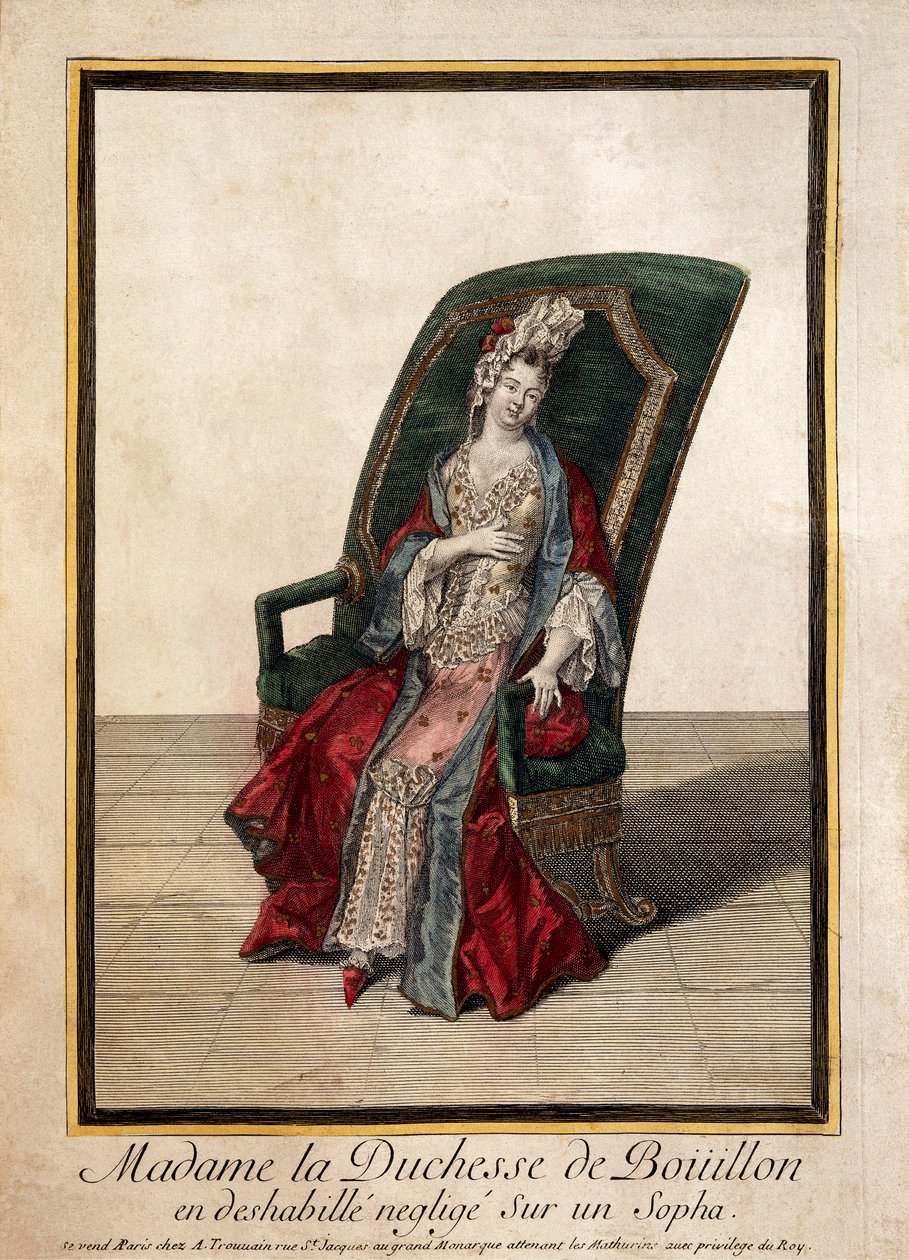 Porträtt av Marie Anne Mancini (gravyr från 1700-talet) av French School