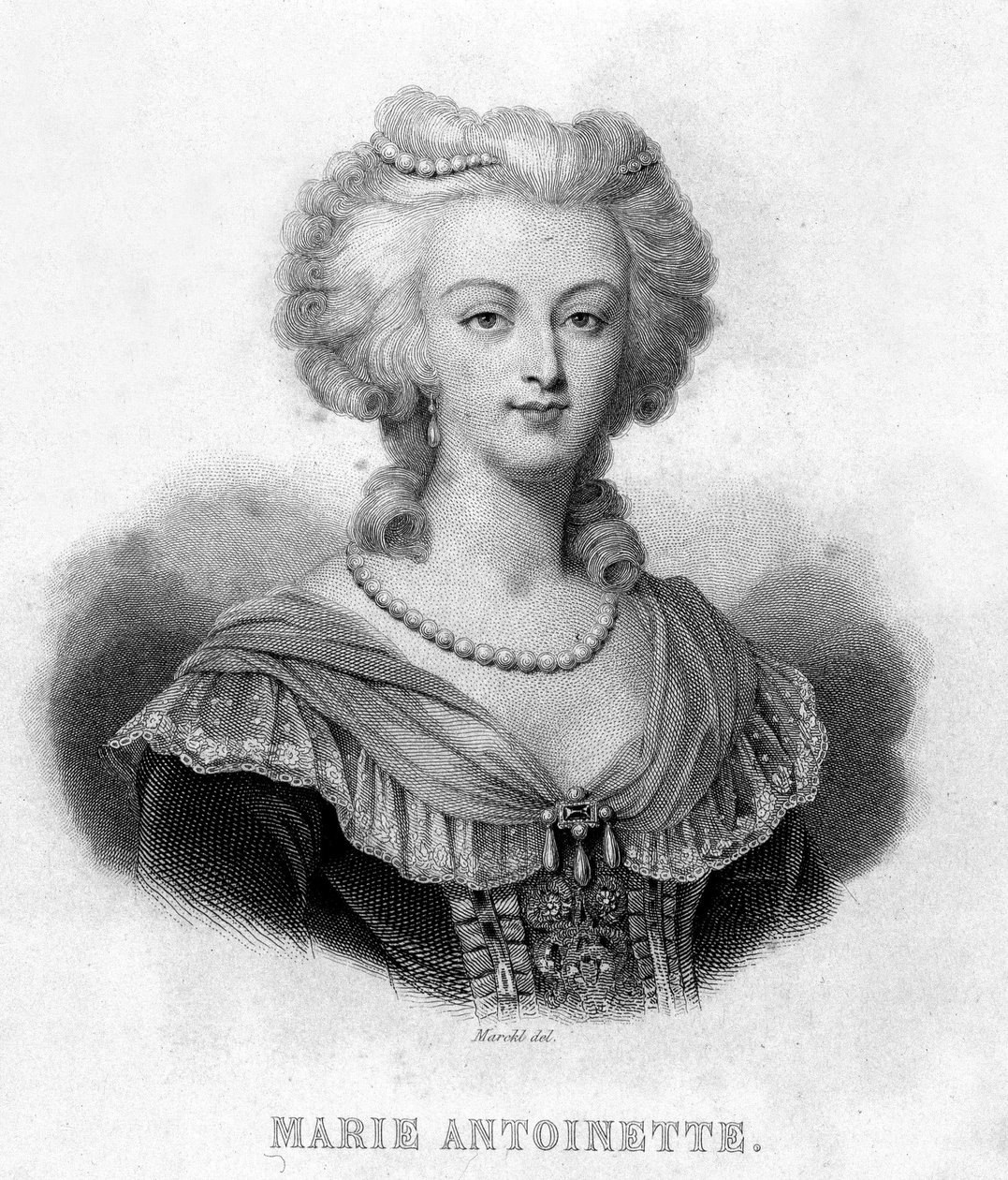 Porträtt av Marie Antoinette (1755 - 1793) - i "" Revolution francaise"" av Thiers. 1800-talet av French School