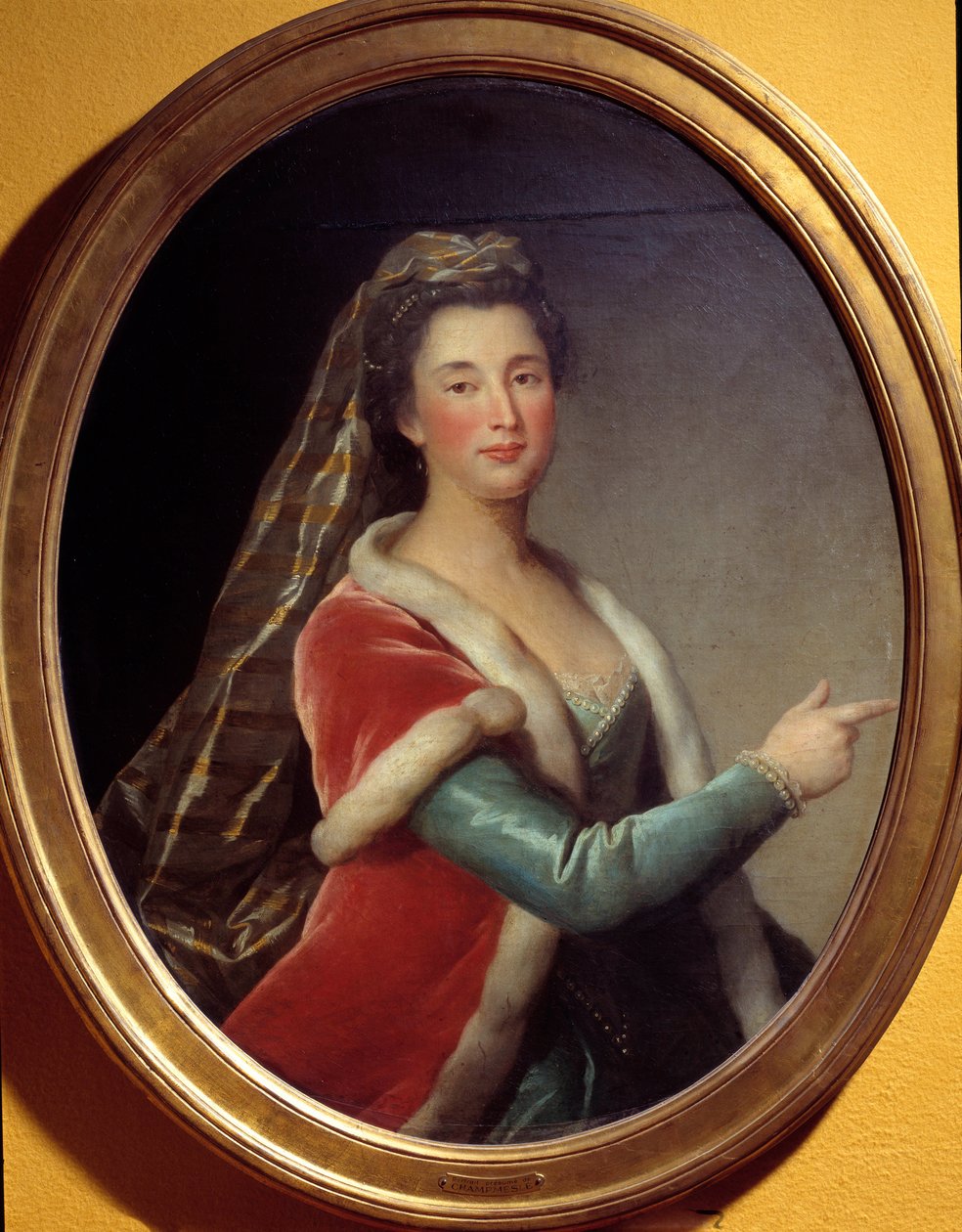 Porträtt av Marie Desmares La Champmesle (1642-1698) skådespelerska i rollen som Roxane. Anonym målning av French School