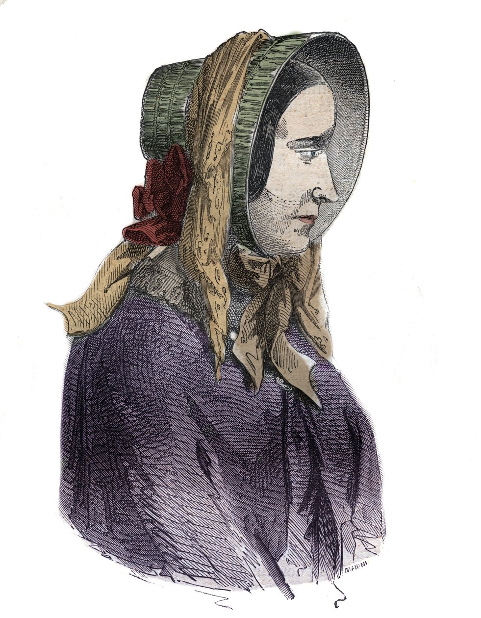 Porträtt av Marie Fortunee Capelle, Marie Lafarge (Madame) (1816-1852) Fransk brottsling - Gravyr i "Causes celebres de tous les peuple" av Armand Fouquier (1817-18?) 1858-1867 - privat samling av French School