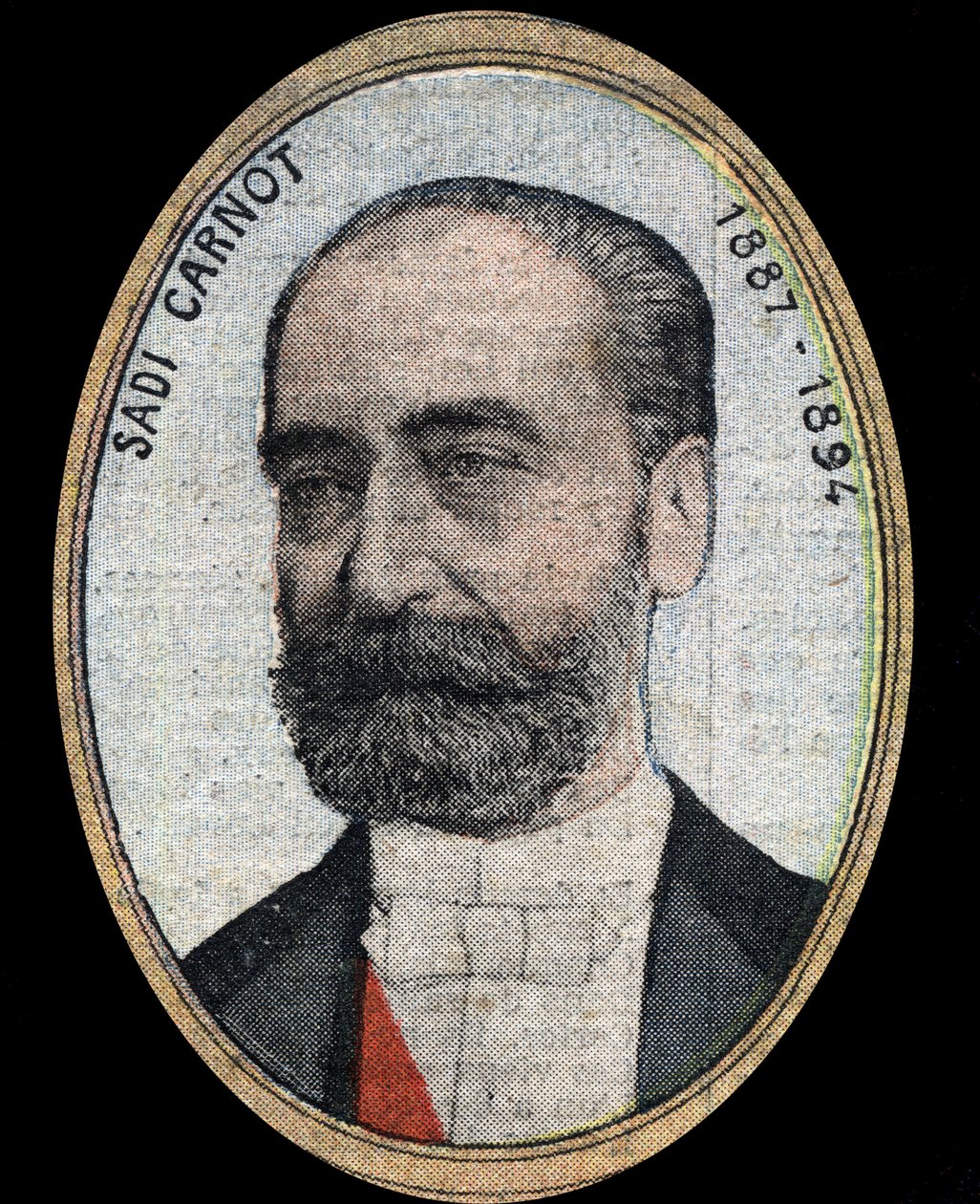 Porträtt av Marie Francois Sadi Carnot (1837-1894), Frankrikes president. av French School