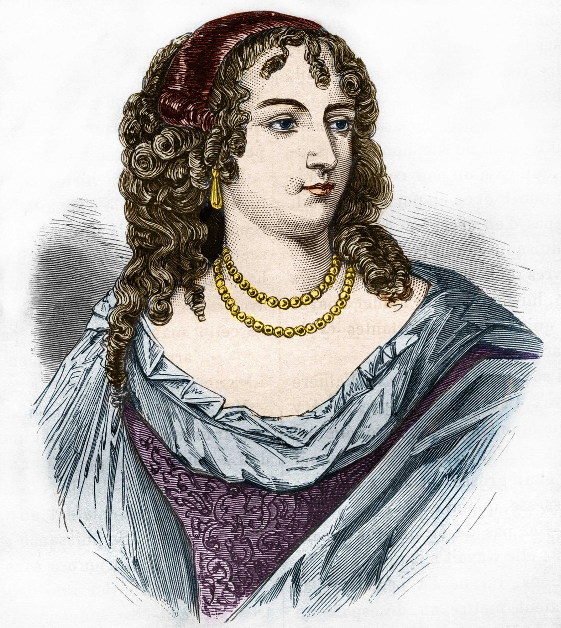 Porträtt av Marion Delorme (Marie de Lon, Demoiselle de Lorme av French School
