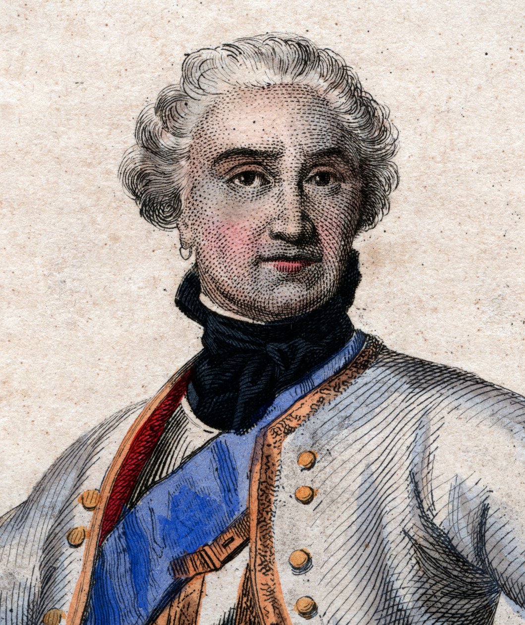 Porträtt av Maurice de Saxe (1696-1750), tysk militär i fransk tjänst och Frankrikes generalmarskalk. av French School