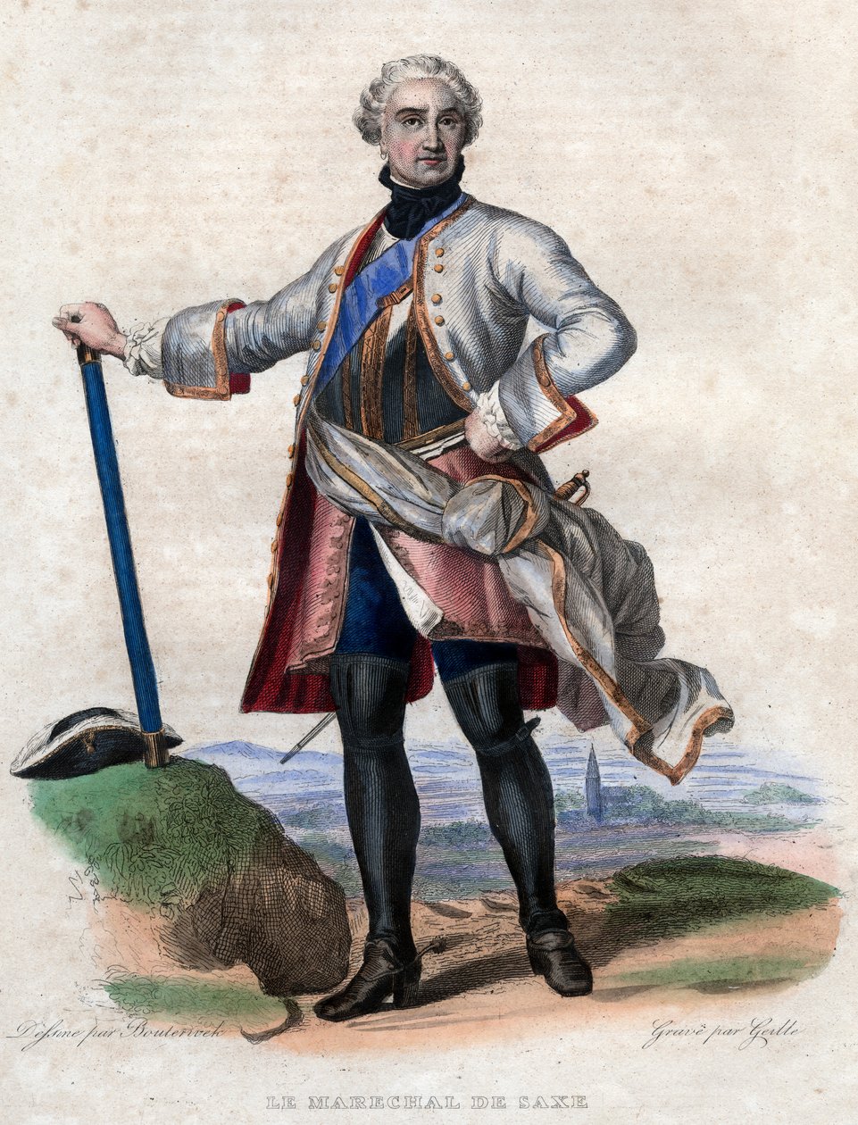 Porträtt av Maurice de Saxe (1696-1750), tysk militär i fransk tjänst och Frankrikes generalmarskalk. av French School