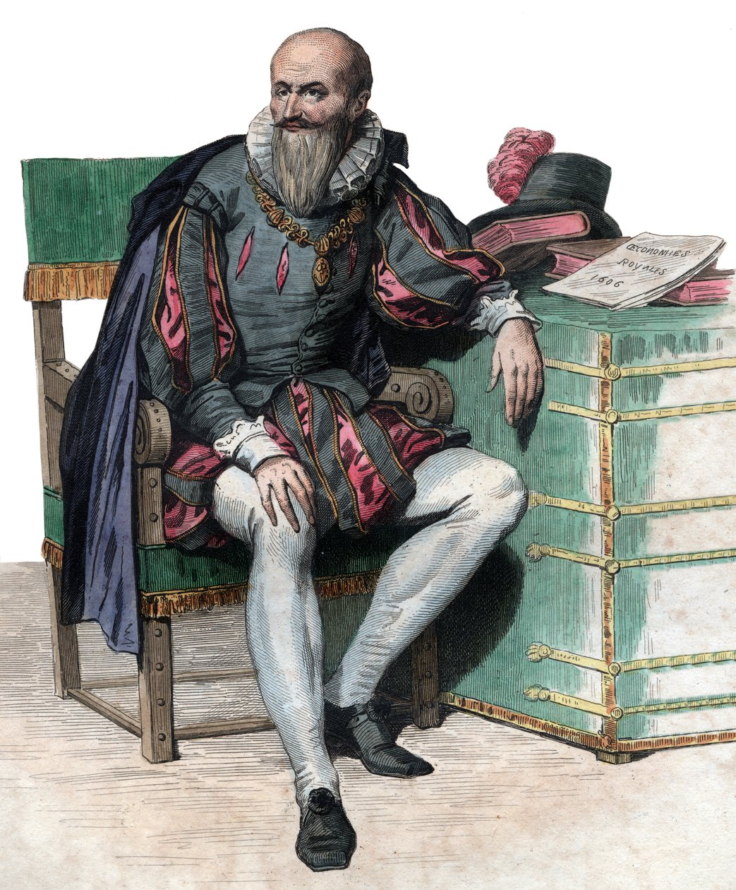 Porträtt av Maximilien de Bethune, hertig av Sully (1559-1641), fransk soldat och minister. av French School