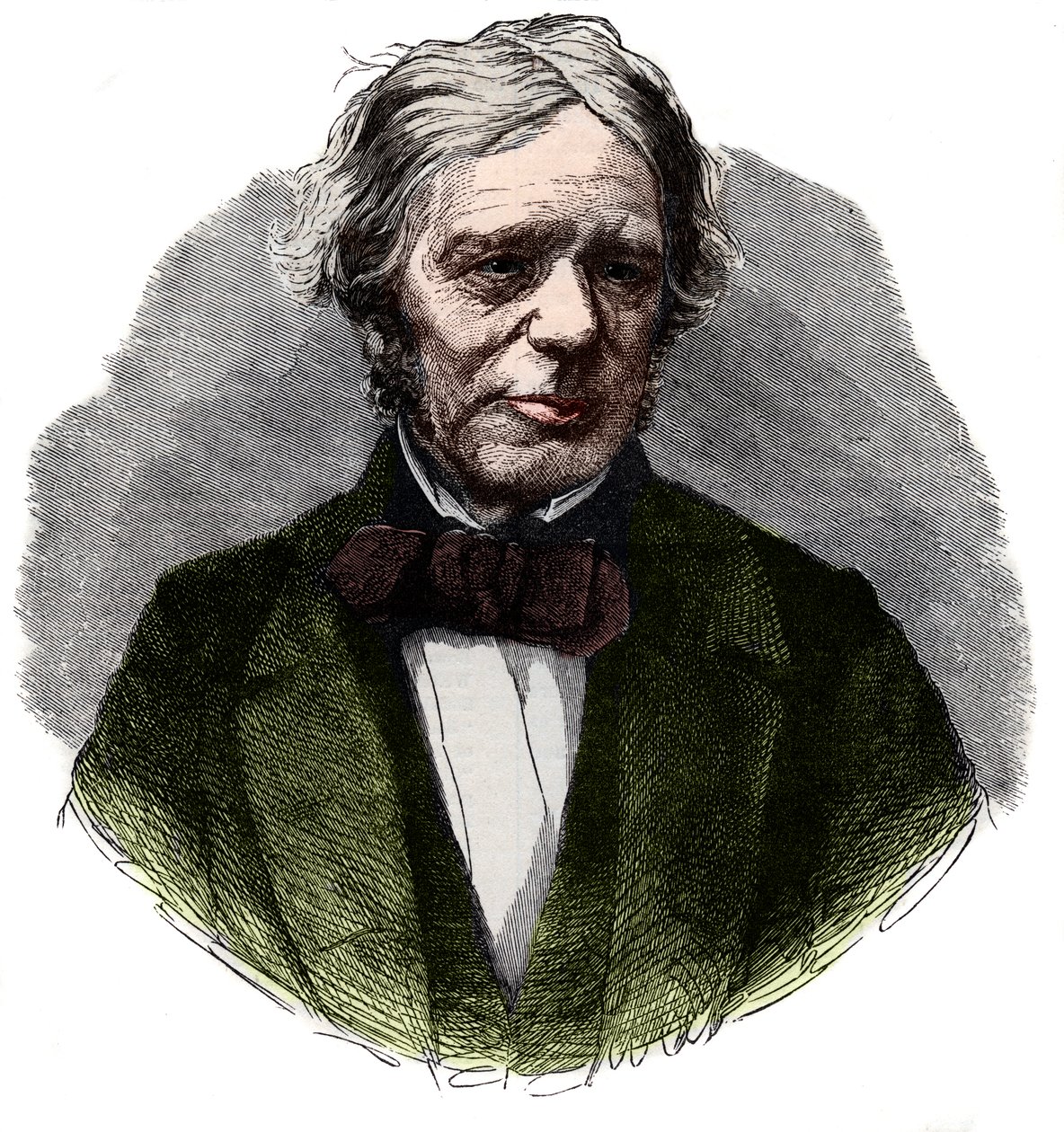 Porträtt av Michael Faraday (1791-1867), engelsk kemist och fysiker. av French School