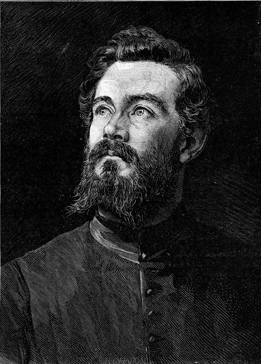 Porträtt av Michel Alexandre Debaize (Abbe Debaize) (1845-1879), fransk kyrkoman och resenär. Gravyr i "" Le Monde Illustré"" nr 1194 av 14 februari 1880. av French School