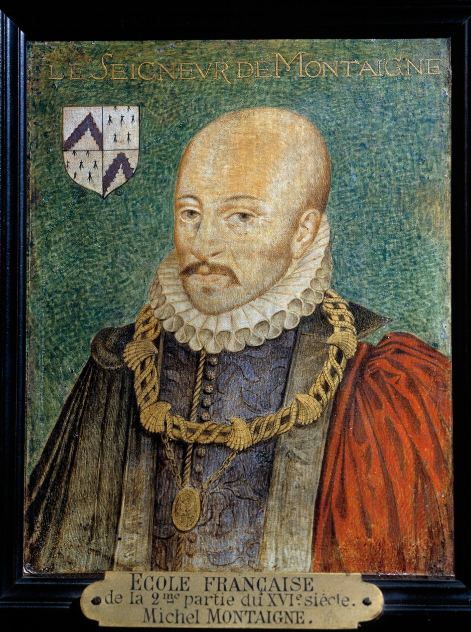 Porträtt av Michel Eyquem, Lord of Montaigne (1533-1572) Anonym målning. fransk skola. Chantilly, Musee Conde - Porträtt av Michel Eyquem, Lord of Montaigne (1533-1572) Anonym. Målning. Engelsk skola. Conde museum, Chantilly, Frankrike av French School