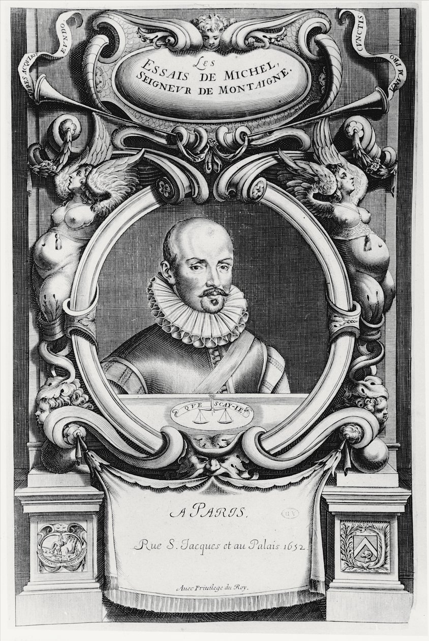 Porträtt av Michel de Montaigne av French School