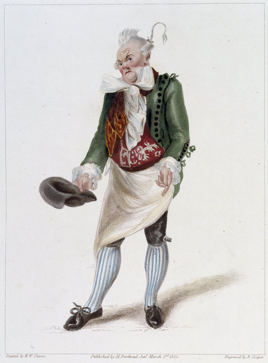 Porträtt av Monsieur Gattie i Ballet of the Assumed Peasant av French School