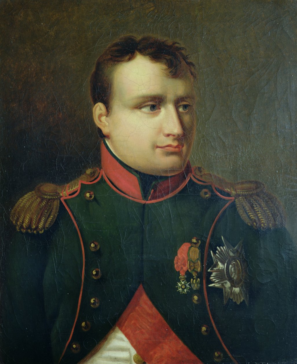 Porträtt av Napoleon I (1769-1821) (olja på duk) av French School