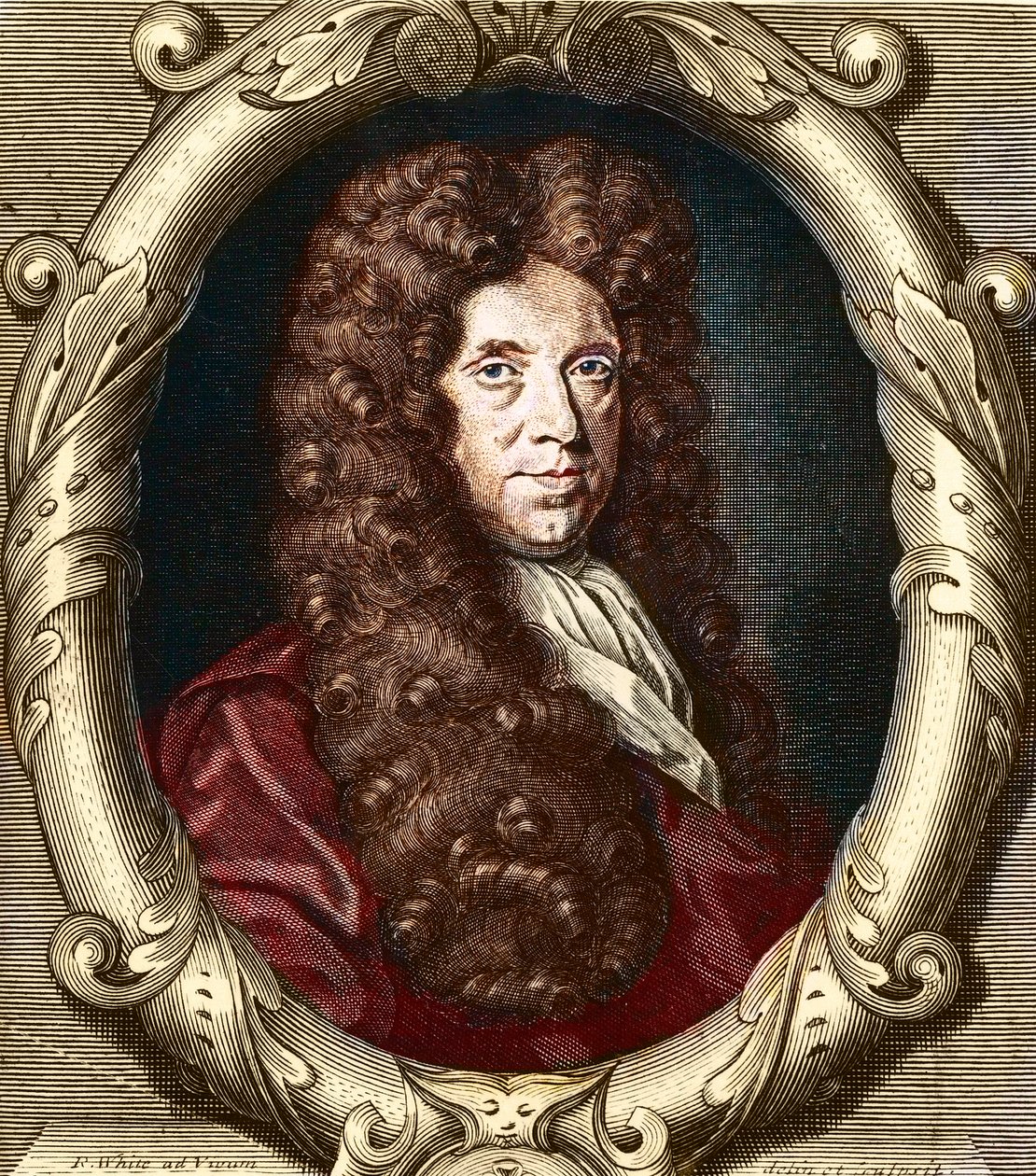 Porträtt av Neremiah Grew (1641-1721). engelsk botaniker. av French School