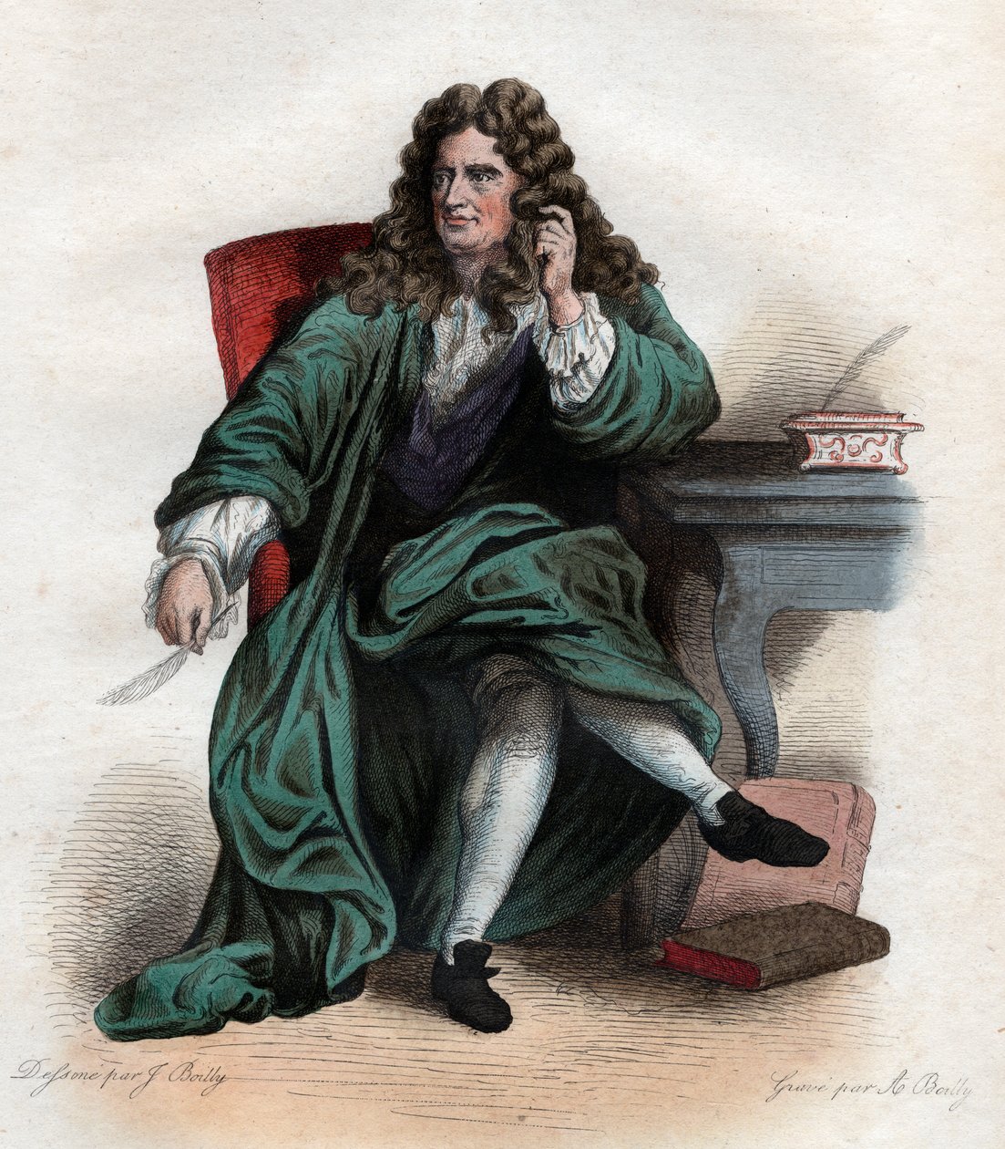 Porträtt av Nicolas Boileau Despreaux (1636-1711), fransk poet och kritiker. av French School