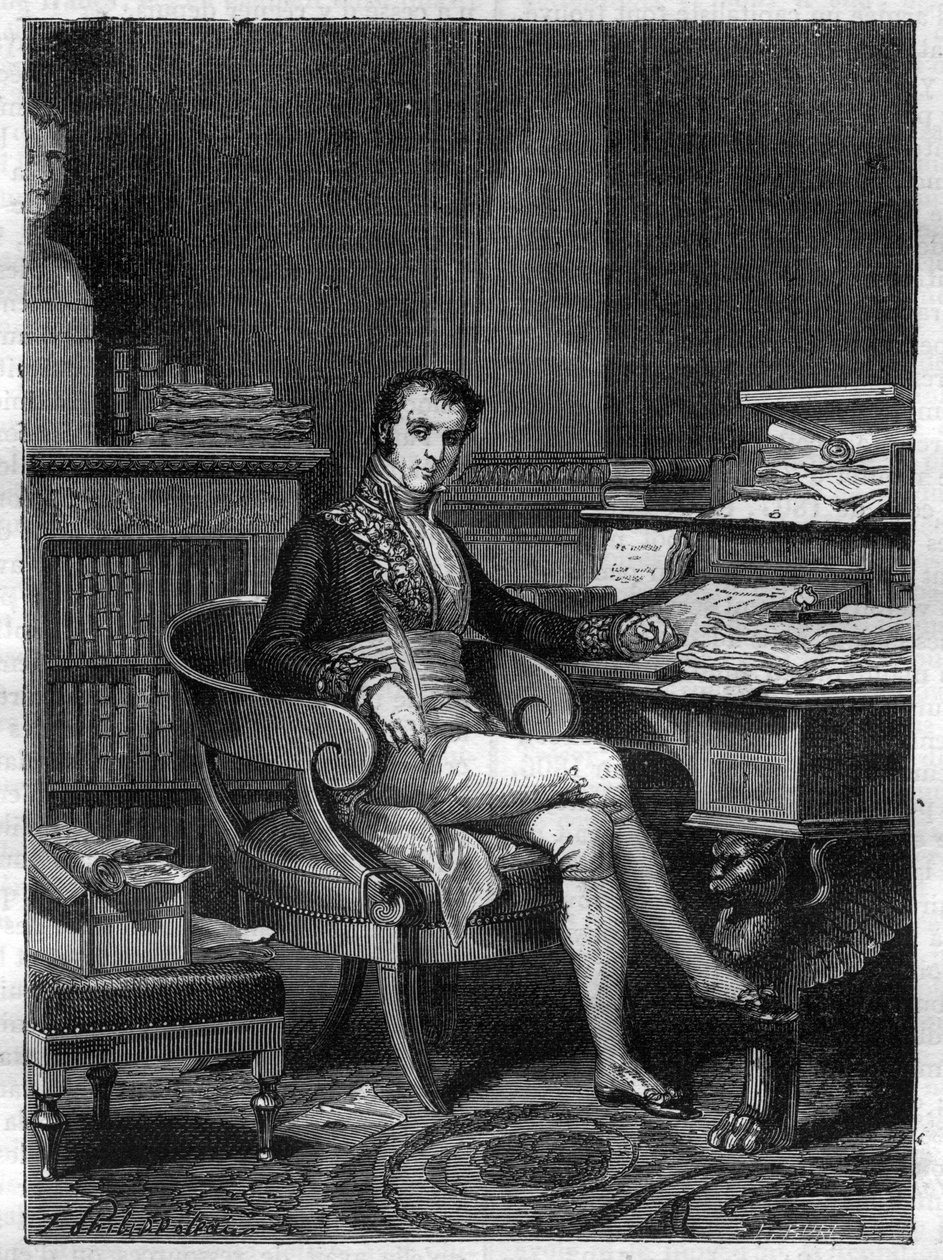 Porträtt av Nicolas Francois Mollien (1758-1850), fransk politiker - i "History of the Empire following the history of the consulat" av Adolphe Thiers - 1879 - privat samling av French School