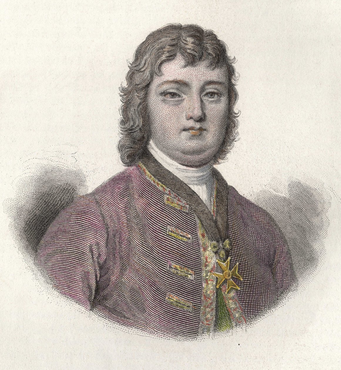Porträtt av Nicolas Roze dit le Chevalier Roze (1675-1733), fransk militär och guvernör. i "Portraits des Hommes Useful" av French School