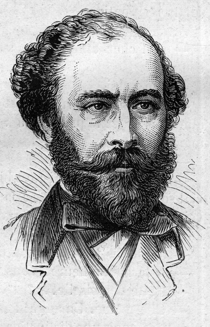 Porträtt av Octave Feuillet (1821-1890), fransk romanförfattare, dramatiker och akademiker. Gravyr i "" Le Monde Illustré"" nr 883 av 14 mars 1874. av French School