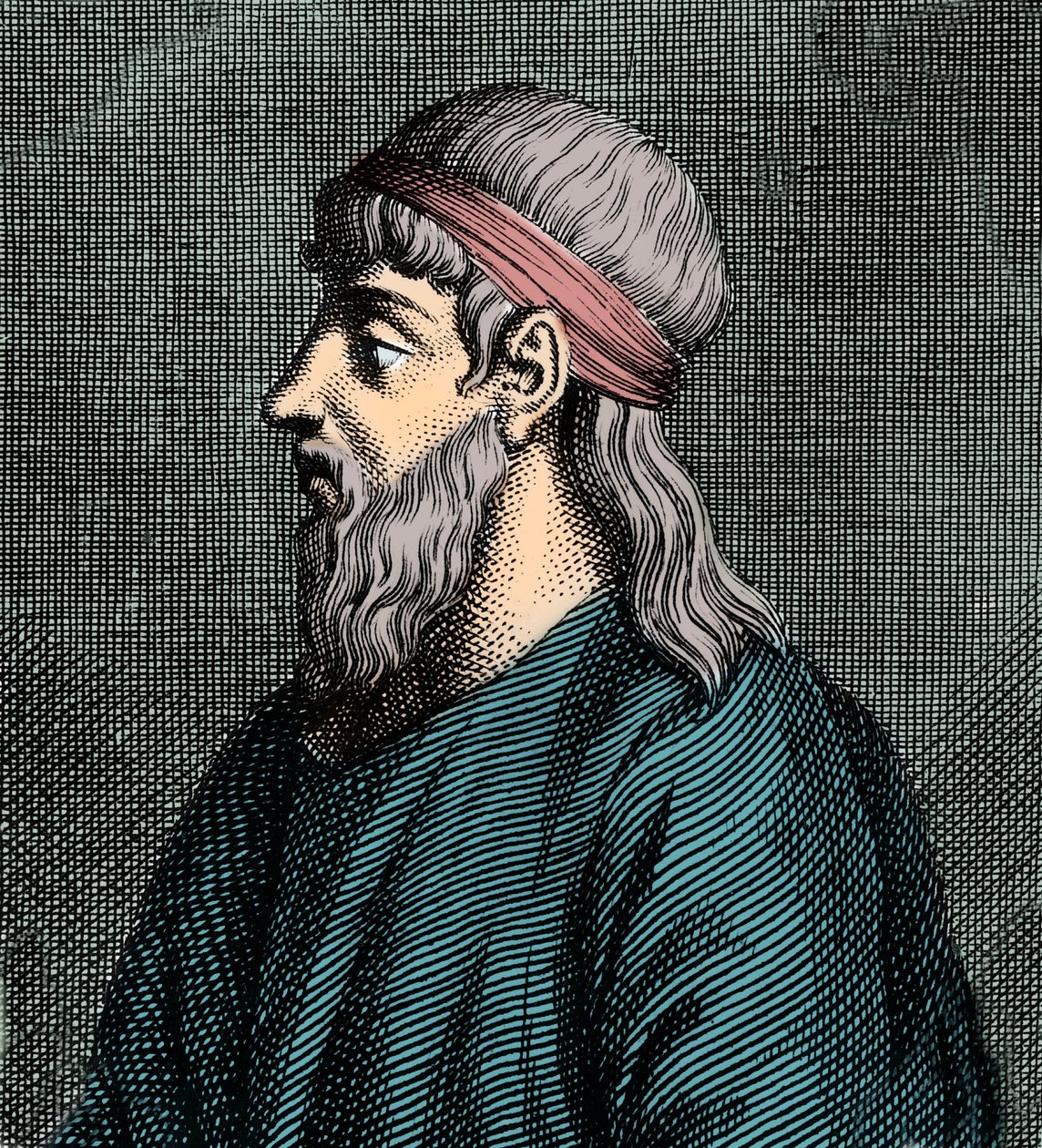 Porträtt av Parmenides av Elea (fl.c 5:e f.Kr.) grekisk filosof. av French School