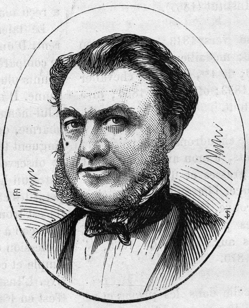 Porträtt av Paul Abadie (1812-1884), fransk arkitekt. Gravyr i "" Le Monde Illustré"" nr 890 av 2 maj 1874. av French School