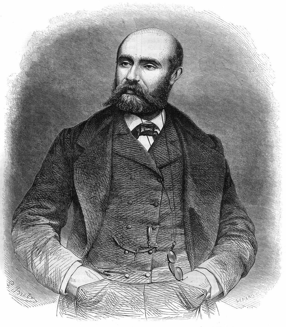 Porträtt av Paul Henry Corintin Feval (Paul Feval pere av French School