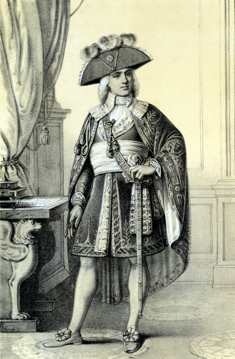 Porträtt av Paul de Barras (1755-1829), fransk politiker. - i ""Franska revolutionens historiska galleri"" av Albert Maurin av French School